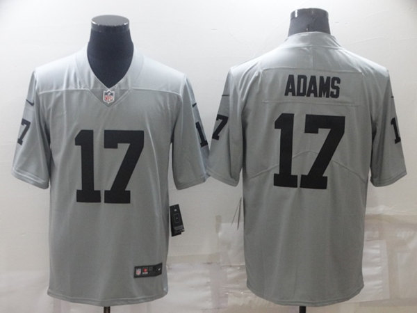 Men's Las Vegas Raiders #17 Davante Adams Grey Limited Stitched Jersey - Click Image to Close